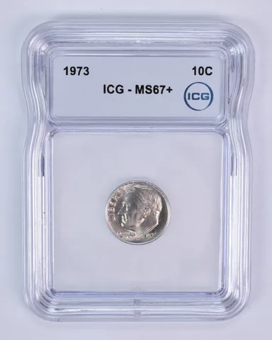 1973 Roosevelt Dime MS67+ ICG