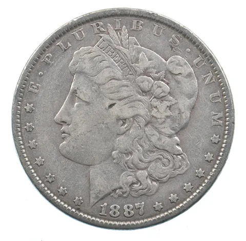 Early - 1887 Morgan Silver Dollar - 90% US Coin *814