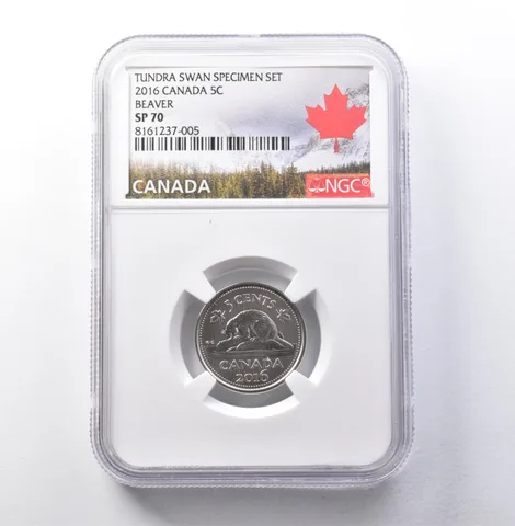 2016 Canada 5 Cents Tundra Swan Specimen Set Beaver SP70 NGC *5913