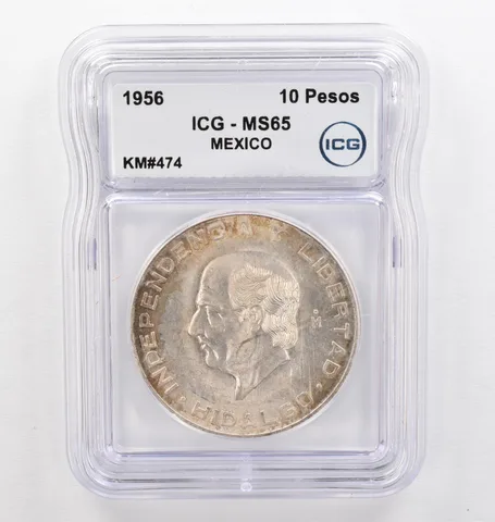 1956 Mo Mexico 10 Pesos KM#474 MS65 ICG Beautiful Tone *0274