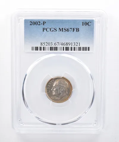 2002-P Roosevelt Dime MS67 FB PCGS Beautiful Tone *8327