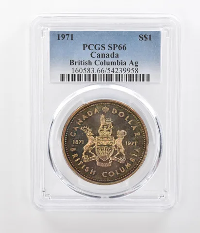 1971 Canada 1 Dollar Silver British Columbia SP66 PCGS Beautiful Tone *1213