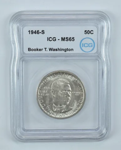 1946-S Booker T Washington Commemorative Half Dollar MS65 ICG
