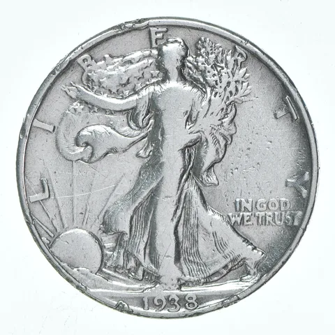 XF/AU 1938 Walking Liberty Half Dollar Polished 90% Silver