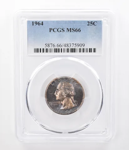 1964 Washington Quarter MS66 PCGS Beautifully Toned a7385