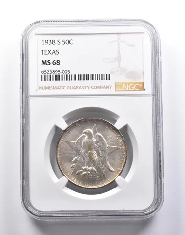 MS68 1938-S Texas Centennial Commemorative Half Dollar NGC *3660