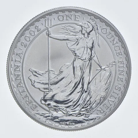 Better Date 2002 Great Britain 2 Pounds 1 Oz. Silver Britannia World Coin *732