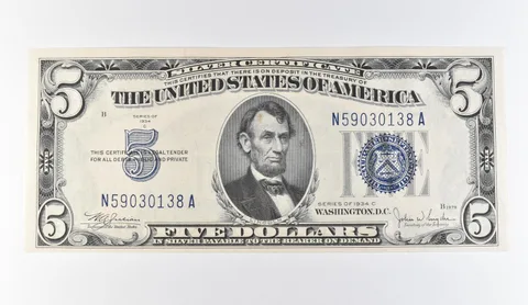 1934 C $5 Silver Certificate Blue Seal Fr#1653 *9712