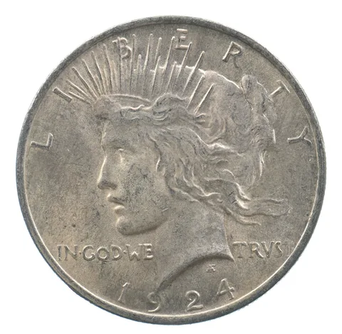 Early - 1924 Peace Silver Dollar - 90% US Coin *436