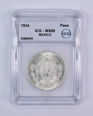 1934 Mexico Peso KM#455 MS66 ICG