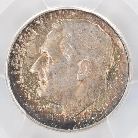 1953 Roosevelt Dime AU58 PCGS Beautiful Tone *0889
