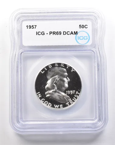 1957 Franklin Half Dollar PR69 DCAM ICG a1796