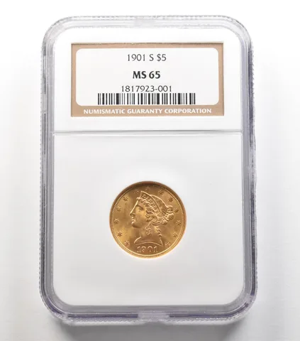 1901-S $5 Liberty Head Gold Half Eagle MS65 NGC a5632