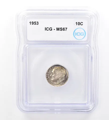 1953 Roosevelt Dime MS67 ICG Beautiful Tone *1661