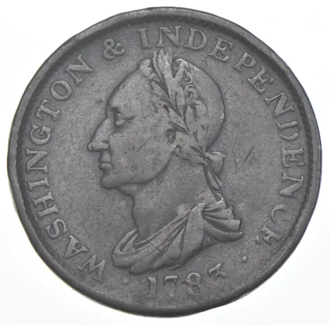 1783 US Washington & Independence Copper Token Wash Draped No Button a8133