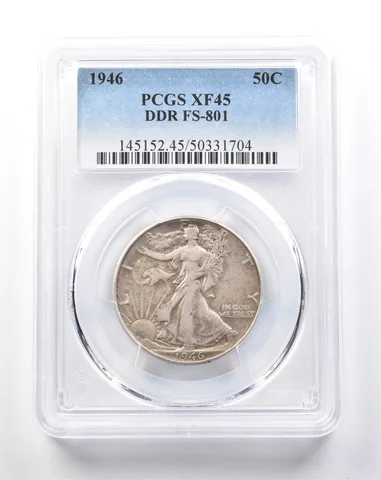 1946 Walking Liberty Half Dollar DDR FS-801 XF45 PCGS *5390