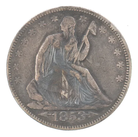 1853 Seated Liberty Half Dollar Arrows Rays Beautiful Tone *3635