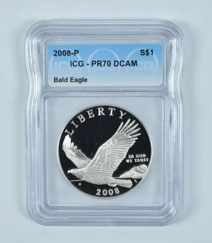 2008-P Bald Eagle Commemorative Silver Dollar PR70 DCAM ICG