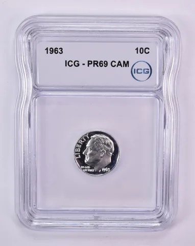 1963 Roosevelt Dime PR69 CAM ICG