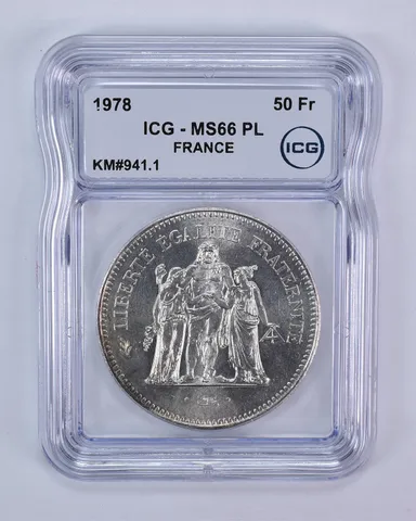 1978 France 50 Francs KM#941.1 MS66 PL ICG