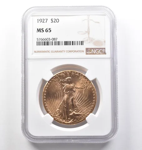 1927 $20 Saint Gaudens Gold Double Eagle MS65 NGC *0180