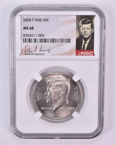 2008-P Kennedy Half Dollar SMS MS68 NGC Signature Label