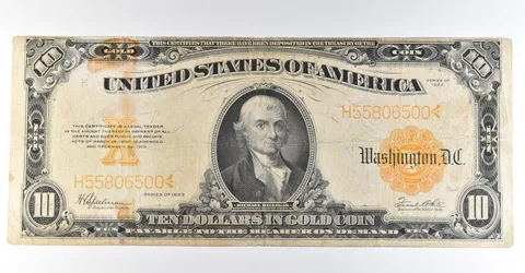 1922 $10 Gold Certificate Large Note Yellow Seal *8353