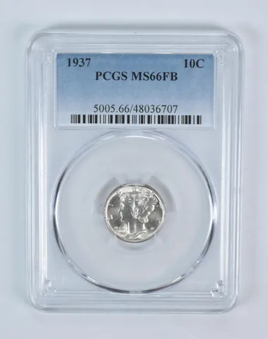 1937 Mercury Dime MS66 FB PCGS Blue Label