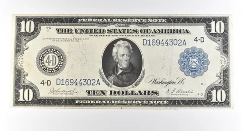 1914 $10 Cleveland OH FRN Large Note Blue Seal *2808
