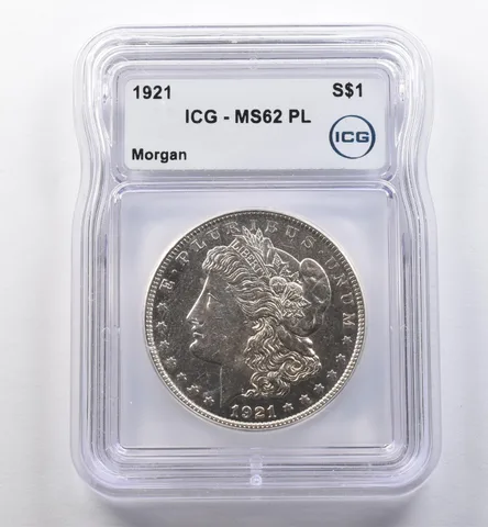 1921 Morgan Silver Dollar MS62 PL ICG a2204