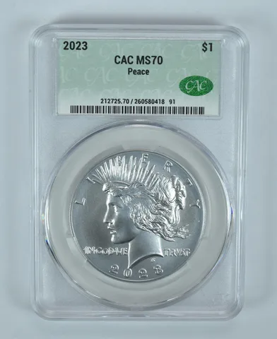 2023 Peace Silver Dollar MS70 CAC CACg