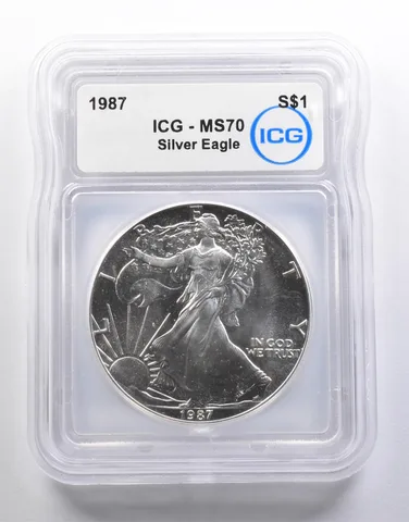 1987 American Silver Eagle MS70 ICG a6544