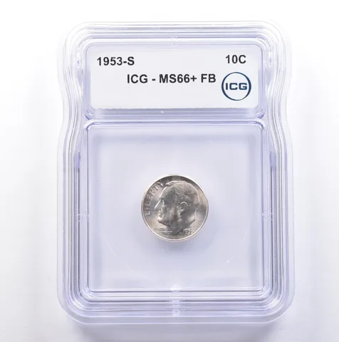 1953-S Roosevelt Dime MS66+ FB ICG *9114