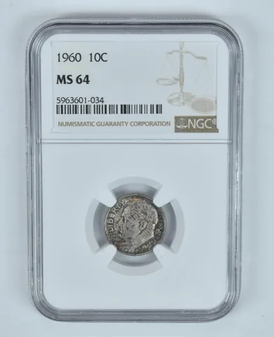 MS64 1960 Roosevelt Dime - Graded NGC Toned! a9038