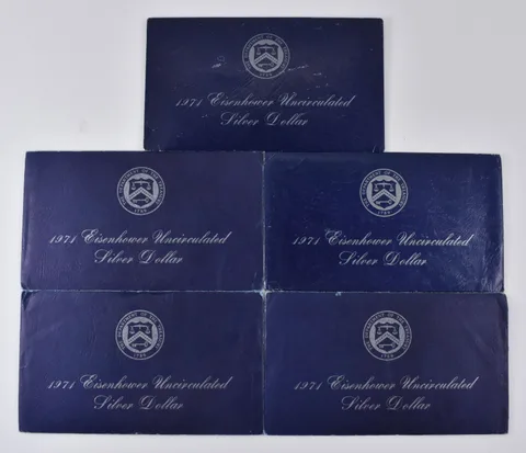 Lot (5) OGP 1971 Eisenhower Uncirculated Dollar Envelope - NO COIN