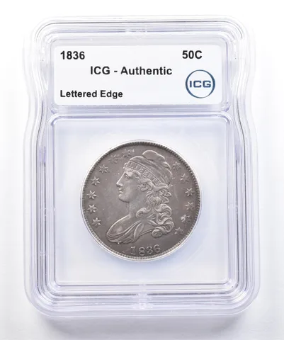 1836 Capped Bust Half Dollar Lettered Edge Authentic ICG *1744