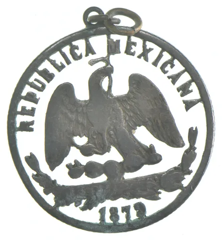 1879 Mexico Peso Cut Out Jewelry Mounted a2306