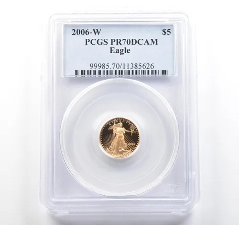 2006-W $5 American Gold Eagle 1/10 Oz Gold PR70 DCAM PCGS