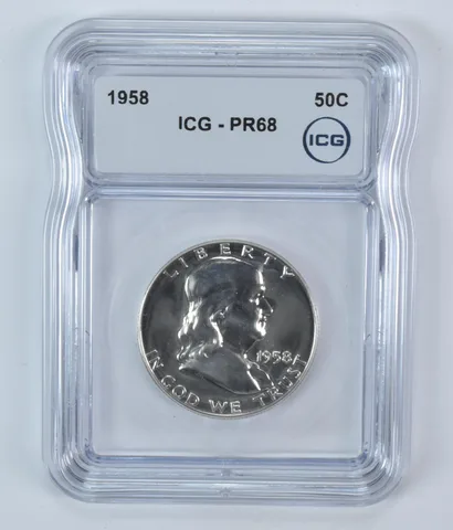 1958 Franklin Half Dollar PR68 ICG