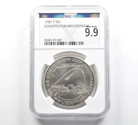 1987-P Constitution Commemorative Silver Dollar Mint State 9.9 NGC X NGCX