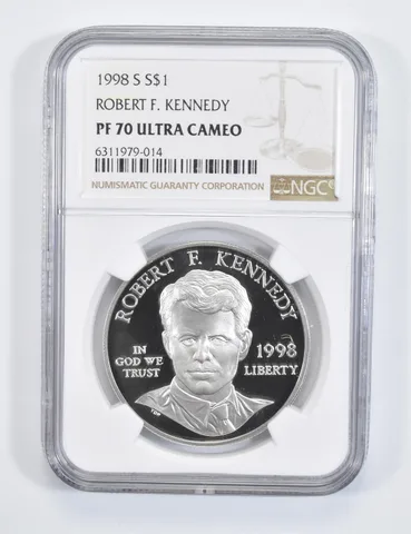 1998-S Robert F Kennedy Commemorative Proof Silver Dollar PF70 NGC