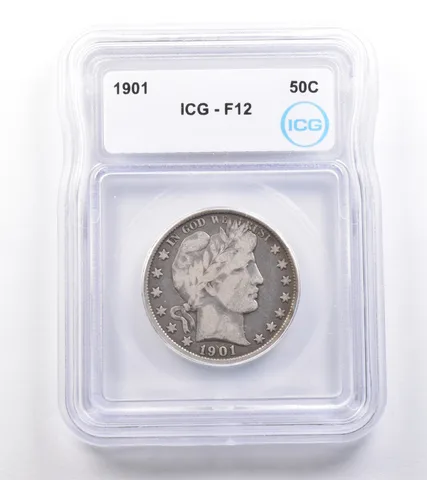 1901 Barber Half Dollar F12 ICG *4859