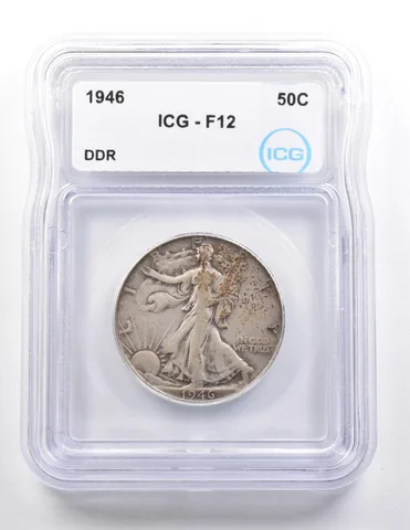 1946 Walking Liberty Half Dollar DDR F12 ICG *3692