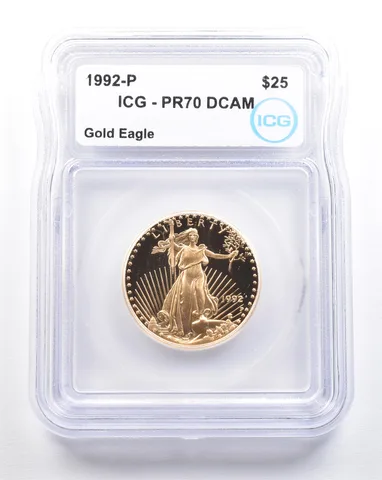 1992-P $25 American Gold Eagle 1/2 Oz Gold PR70 DCAM ICG