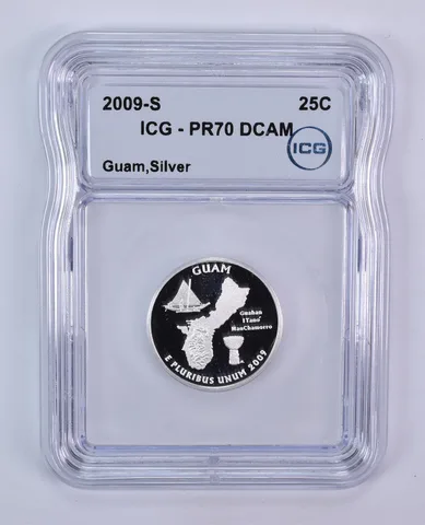 2009-S Washington State Quarter Guam Silver PR70 DCAM ICG