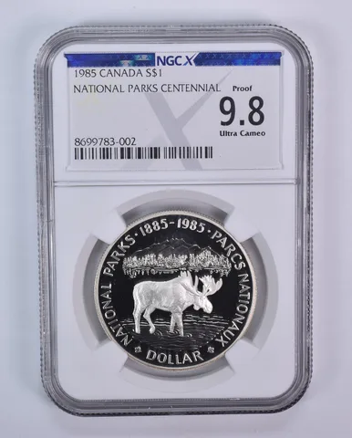 1985 Canada 1 Dollar Silver National Parks Proof 9.8 UCAM NGC X NGCX