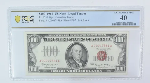 1966 $100 Legal Tender Fr#1550 Extremely Fine 40 PCGS *5968
