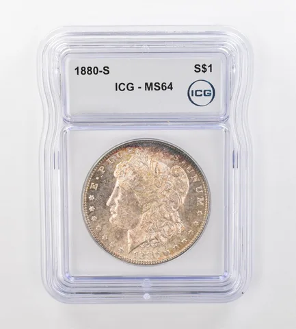 1880-S Morgan Silver Dollar MS64 ICG Beautiful Tone *0985