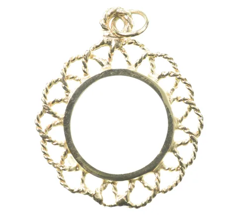 14kt Gold Coin Bezel For $2.50 US Gold Coin 18mm 3.4g *6815