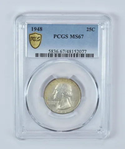 1948 Washington Quarter MS67 PCGS Beautiful Toned *7246